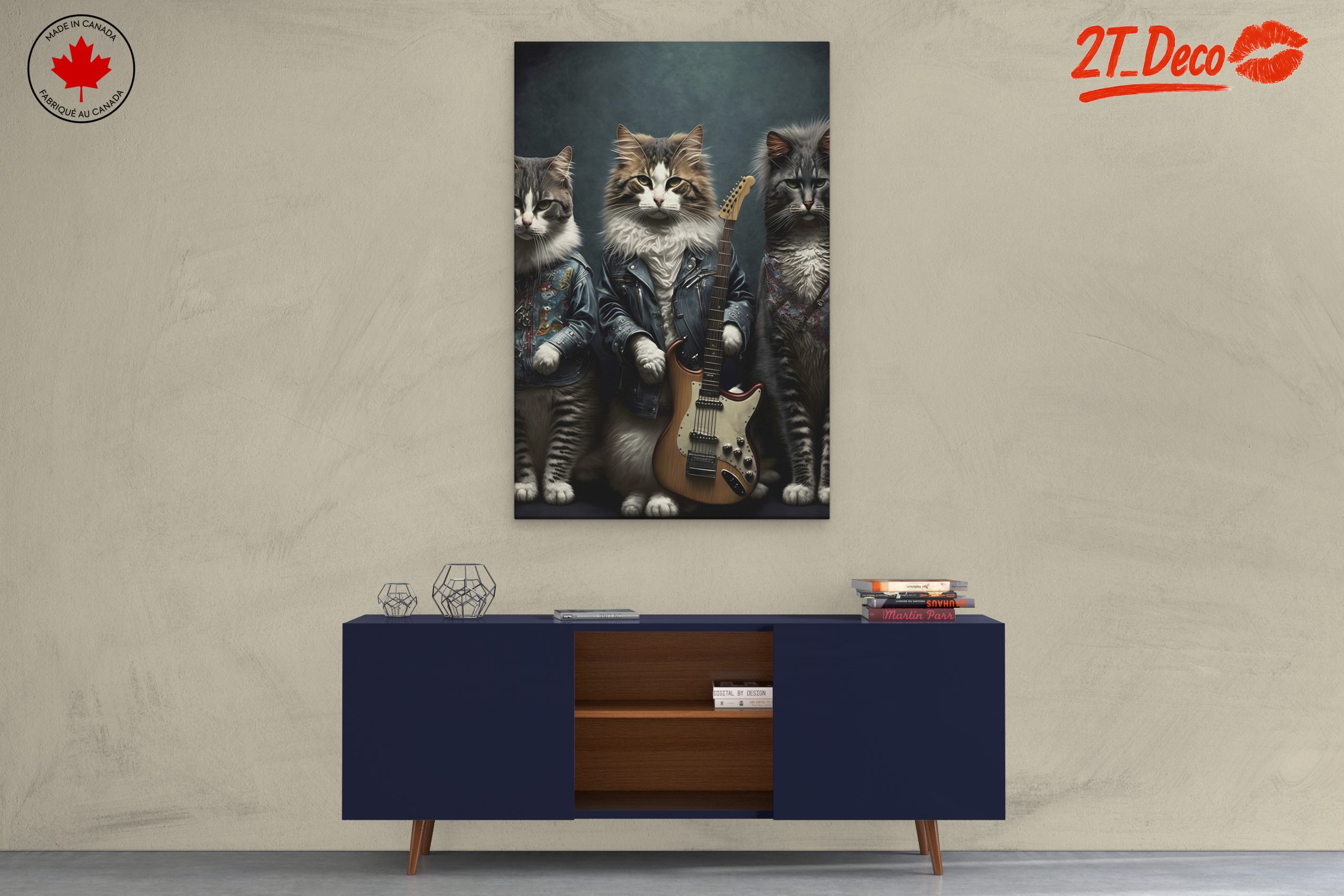 Cool Cats with Guitars Art - Image 3