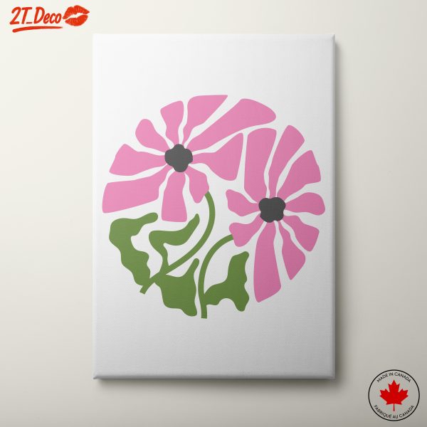 Stylized Floral Art with Pink Flowers 2