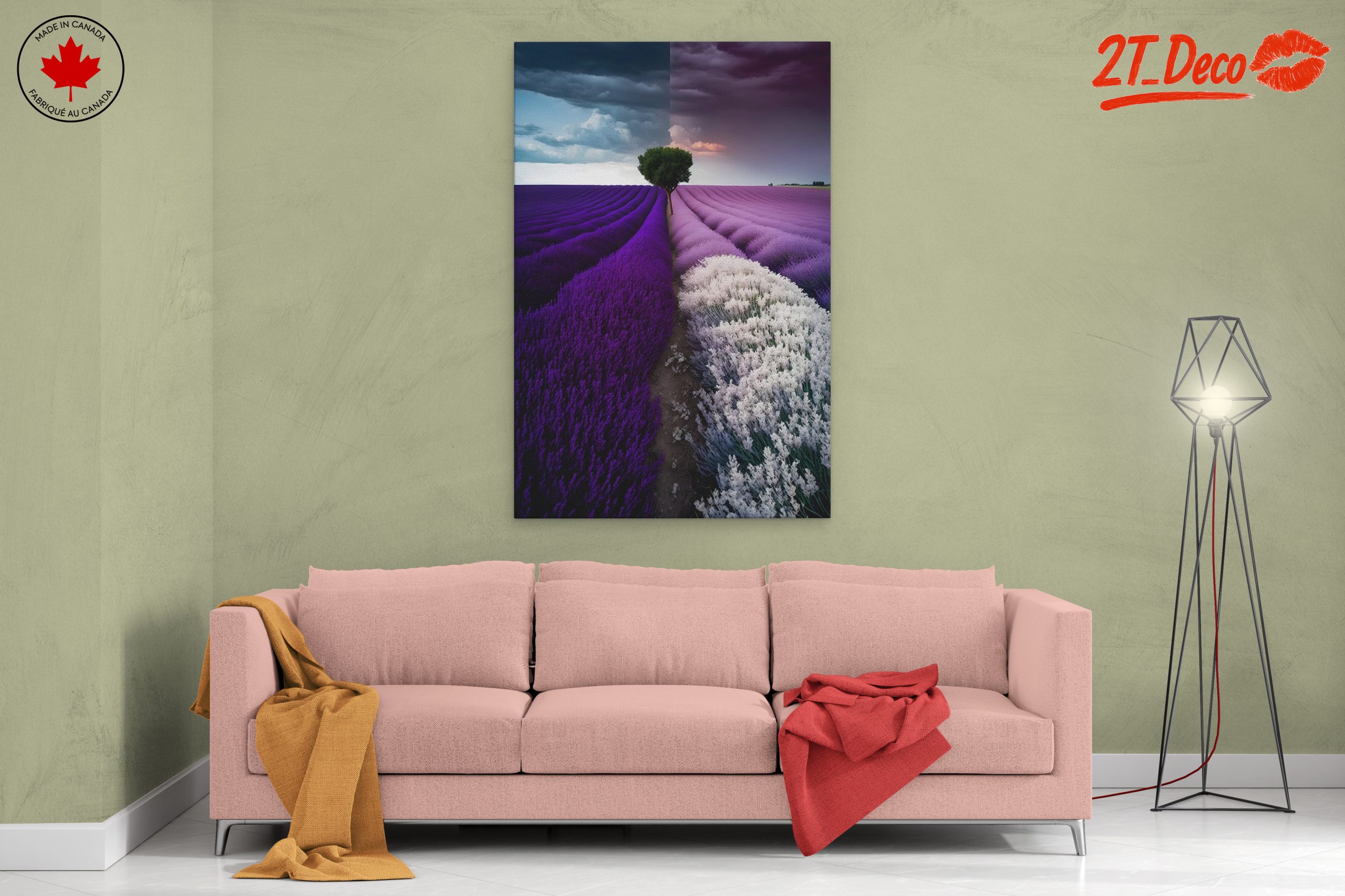 Vibrant Abstract Lavender Landscape - Image 2