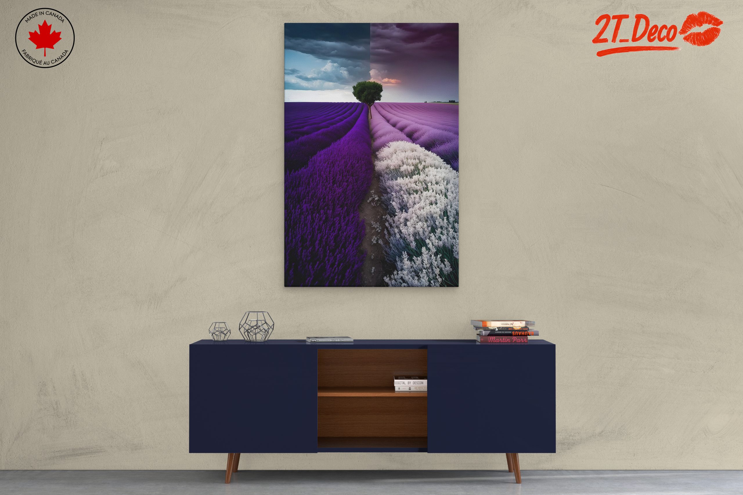 Vibrant Abstract Lavender Landscape - Image 3