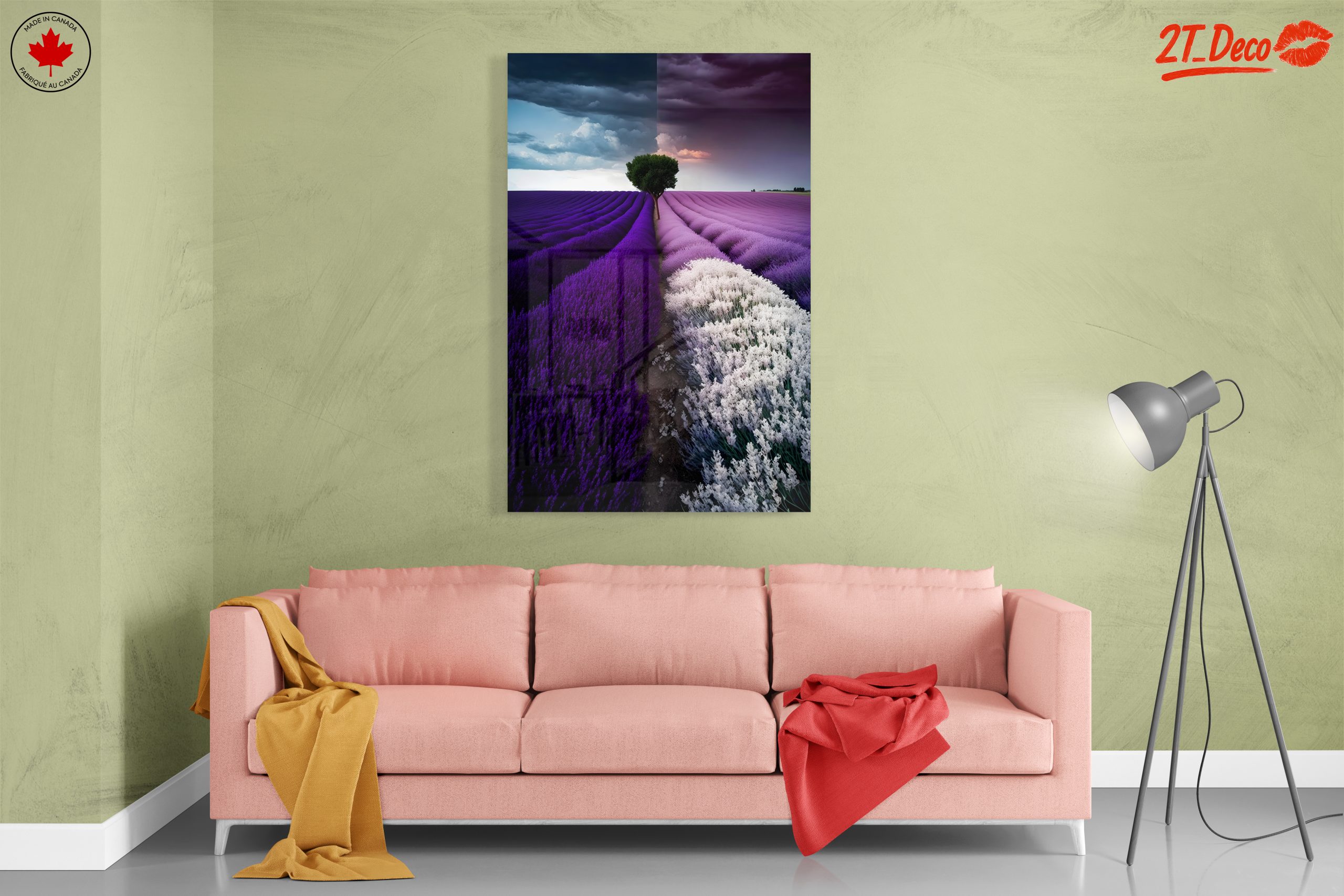 Vibrant Abstract Lavender Landscape - Image 7