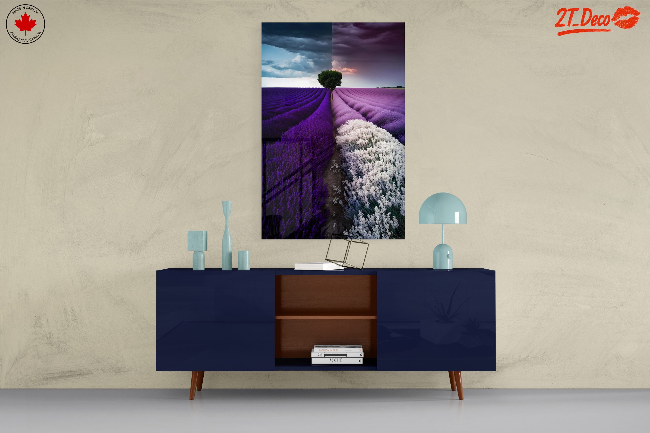 Vibrant Abstract Lavender Landscape - Image 8