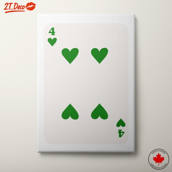 Four of Hearts Playing Card Art 3