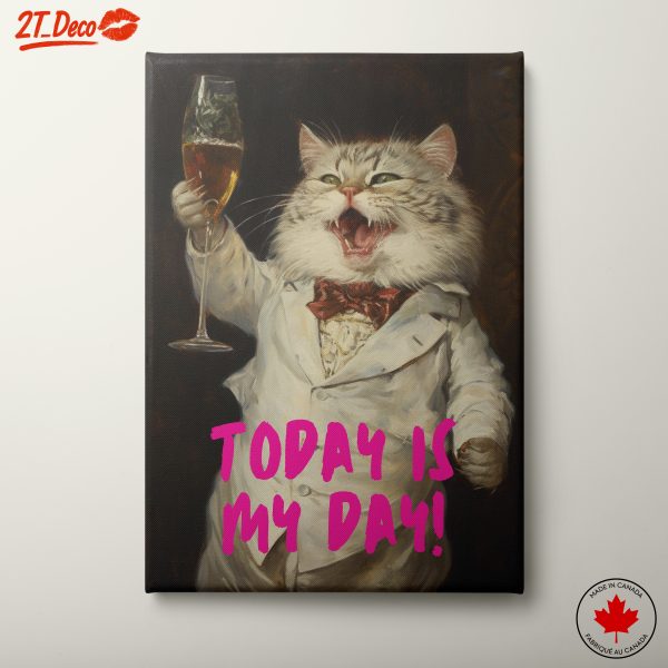 Celebratory Cute Cat with Champagne