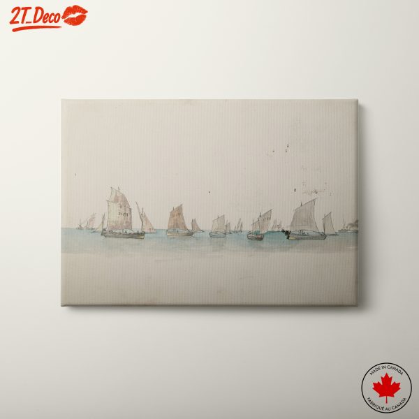 Abstract Marine Scene with Sailing Boats