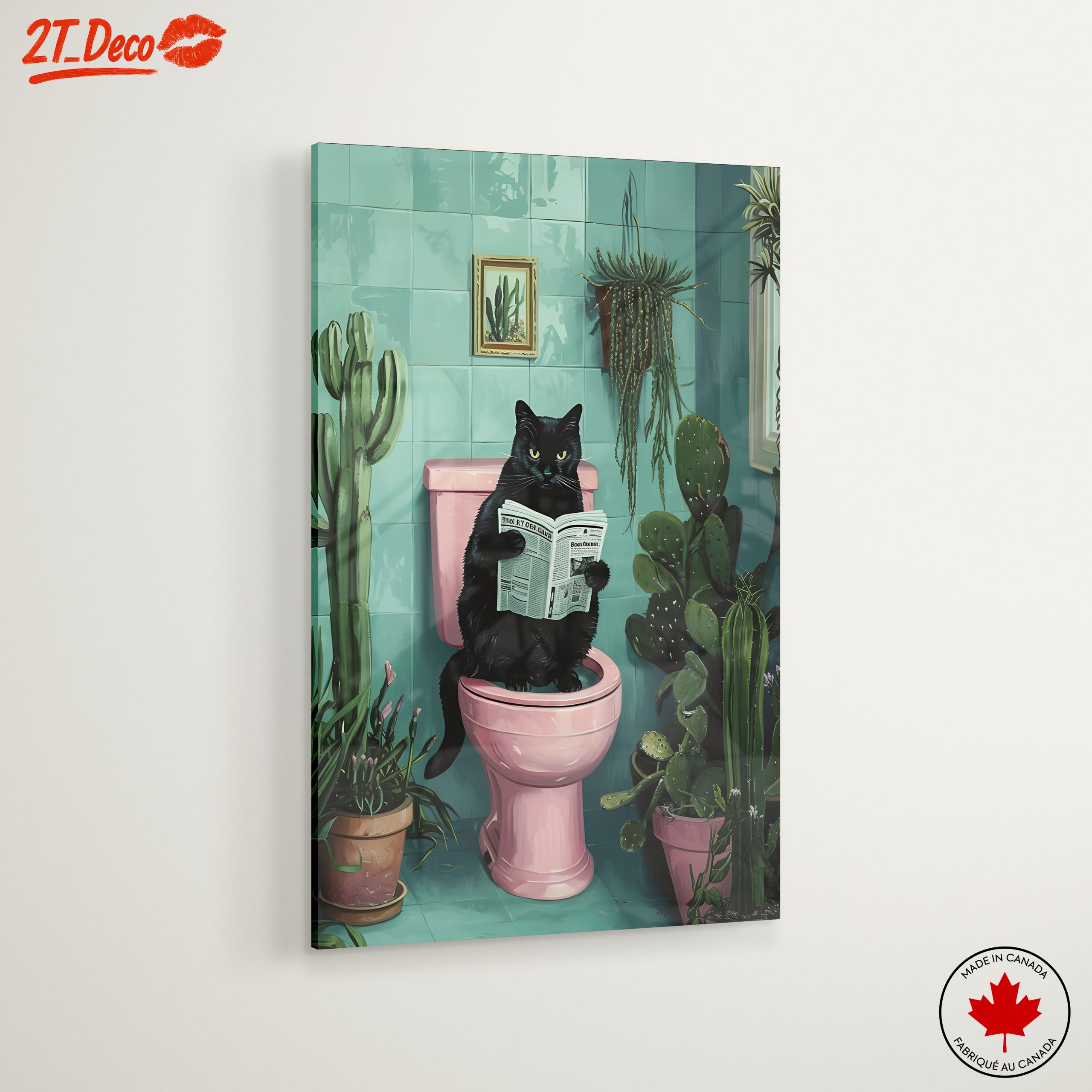 Funny Cat in Bathroom Reading Newspaper - Image 6
