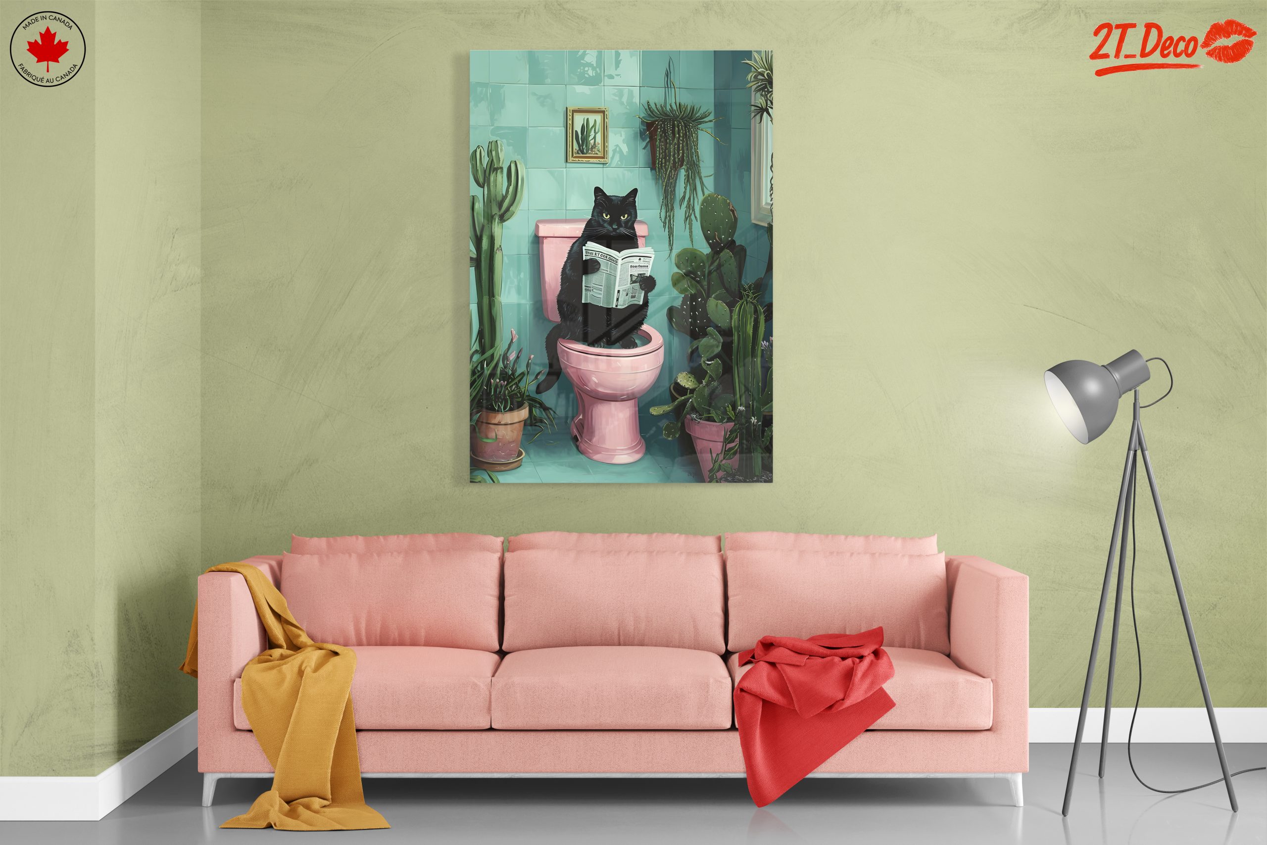 Funny Cat in Bathroom Reading Newspaper - Image 7