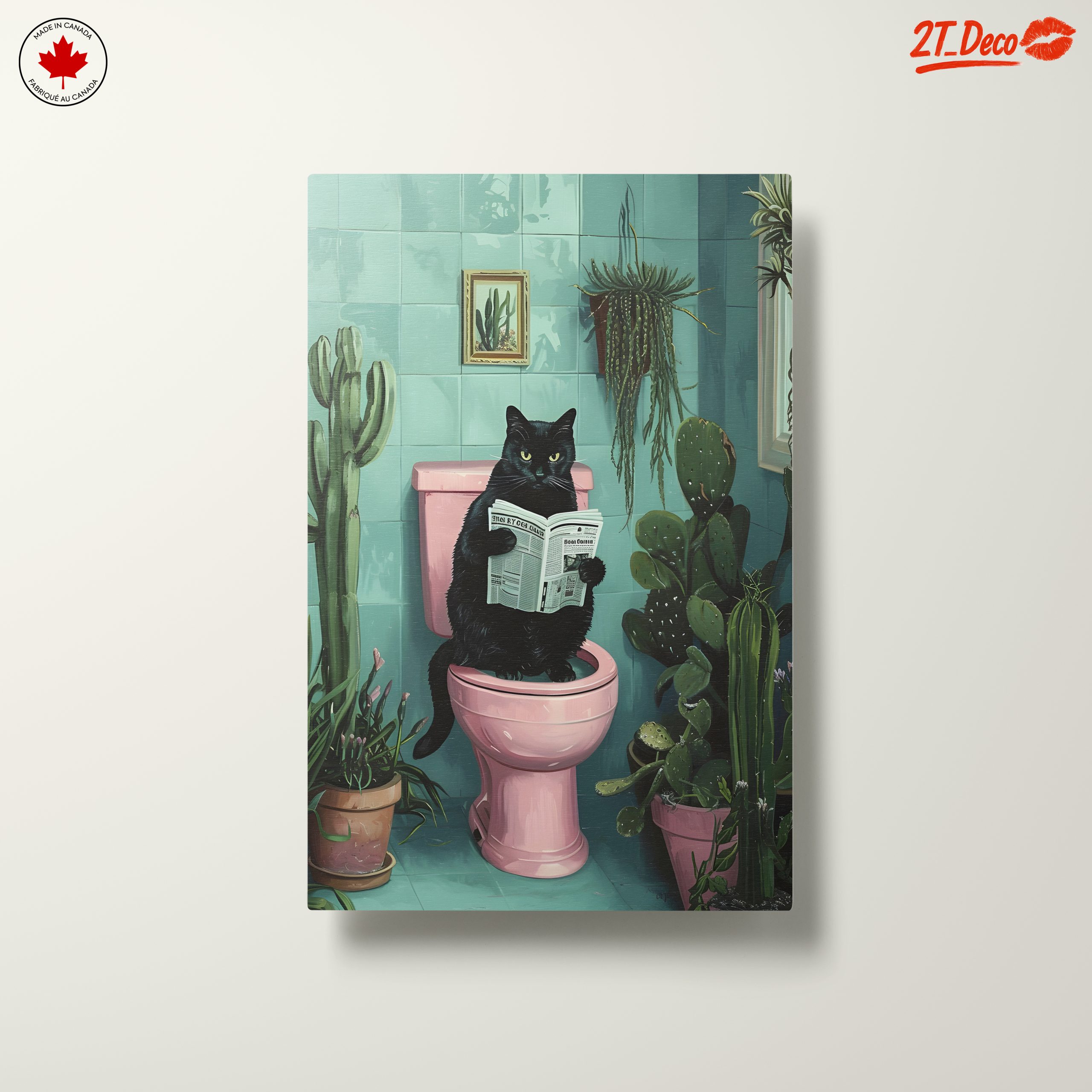 Funny Cat in Bathroom Reading Newspaper - Image 10