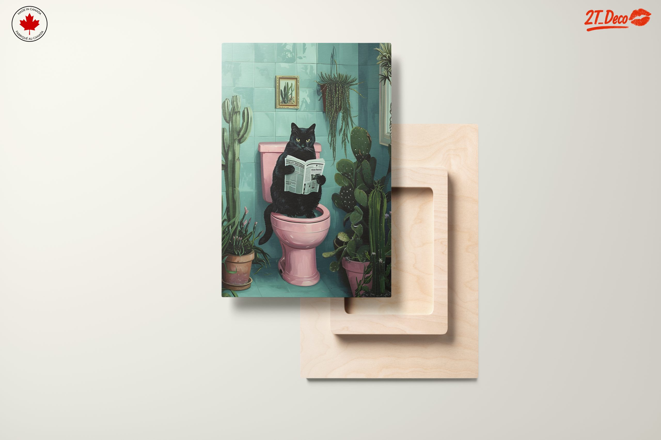 Funny Cat in Bathroom Reading Newspaper - Image 11