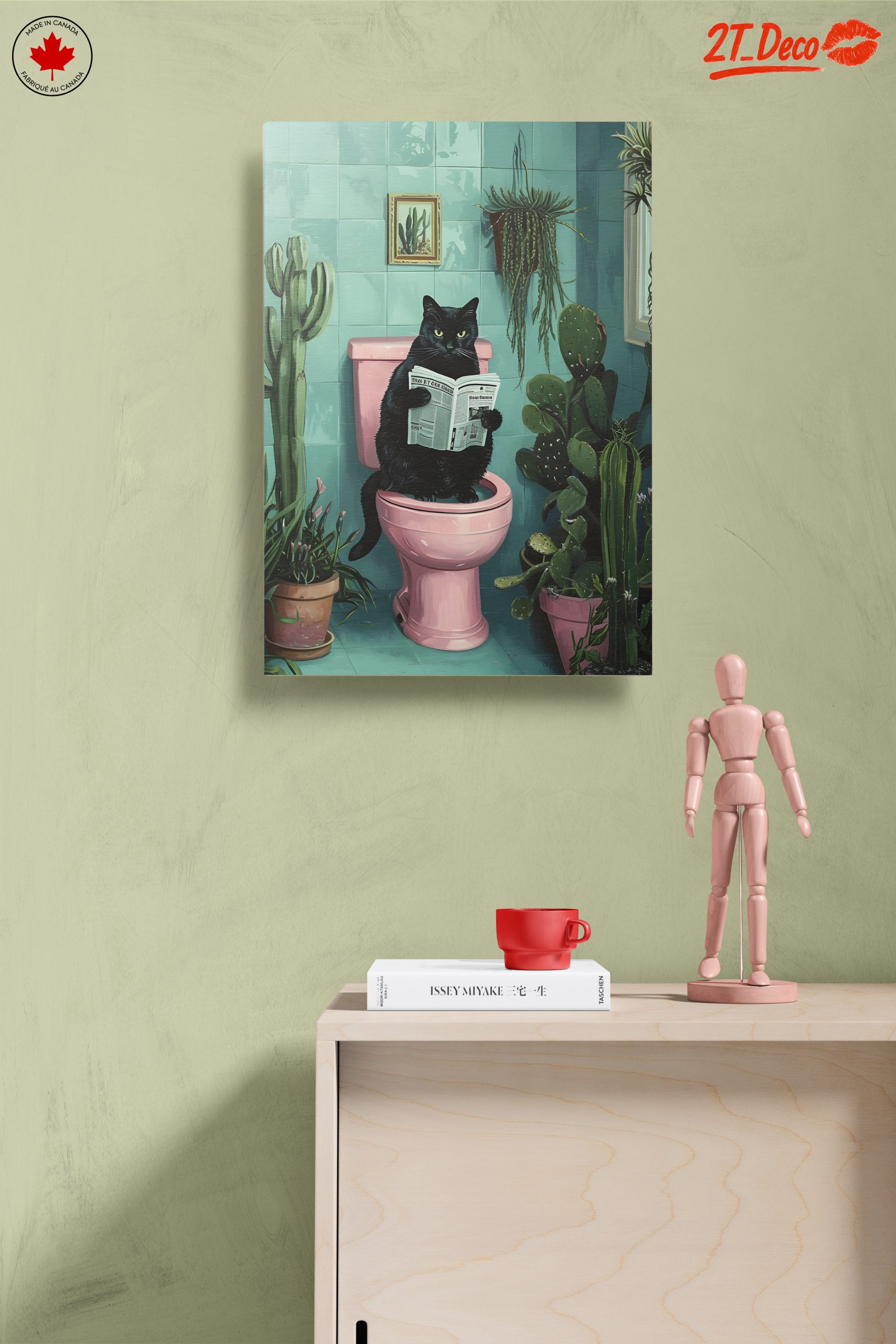 Funny Cat in Bathroom Reading Newspaper - Image 14