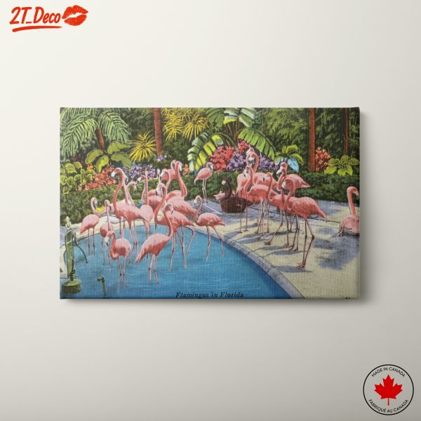Flamingos in a Tropical Paradise