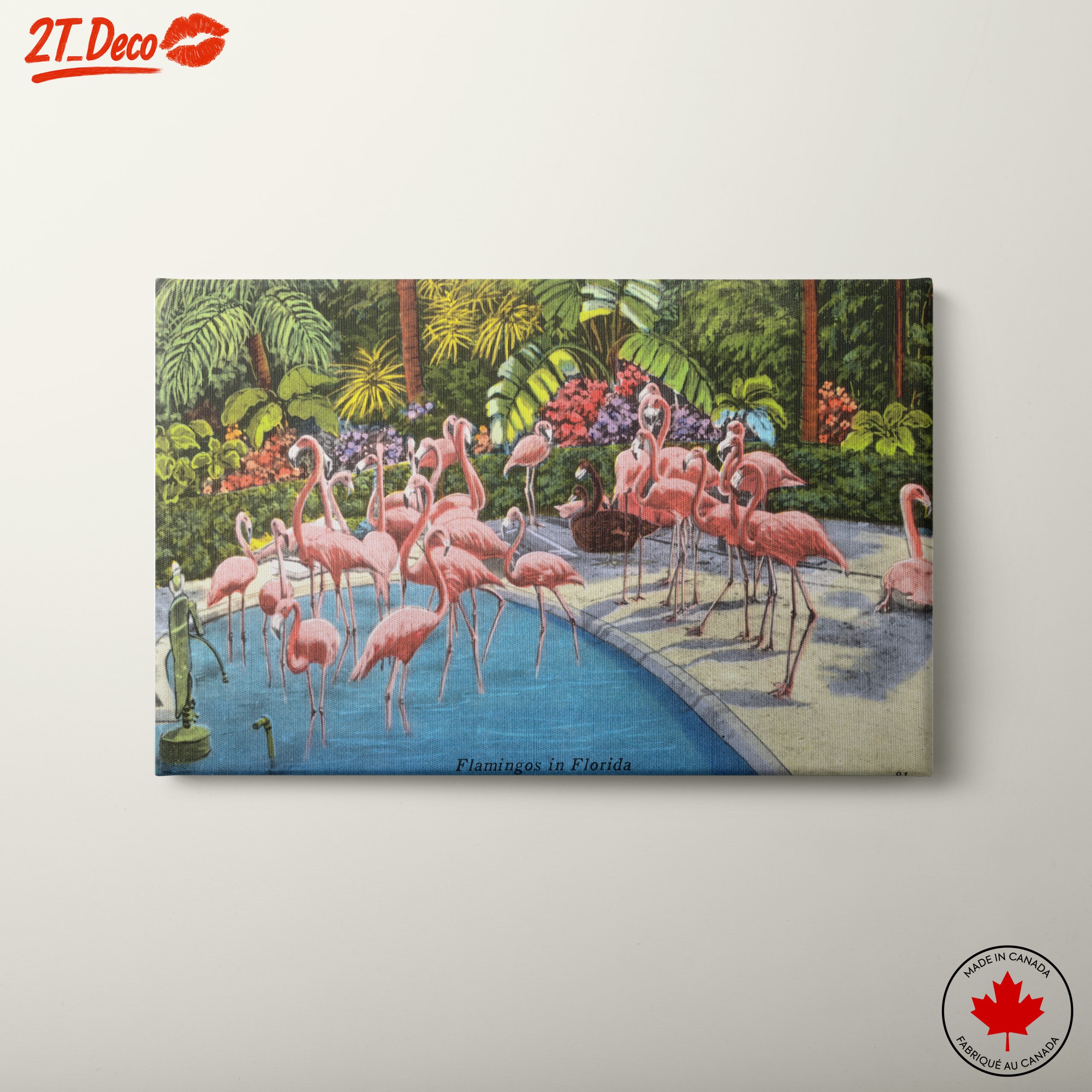 Flamingos in a Tropical Paradise