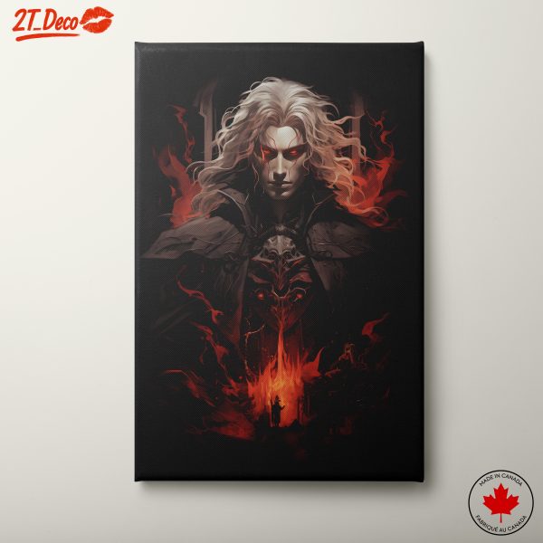 Dramatic Character with Fiery Background