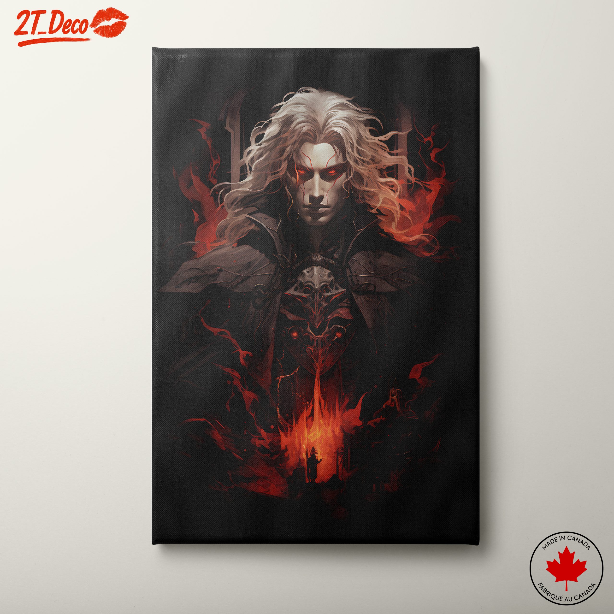 Dramatic Character with Fiery Background