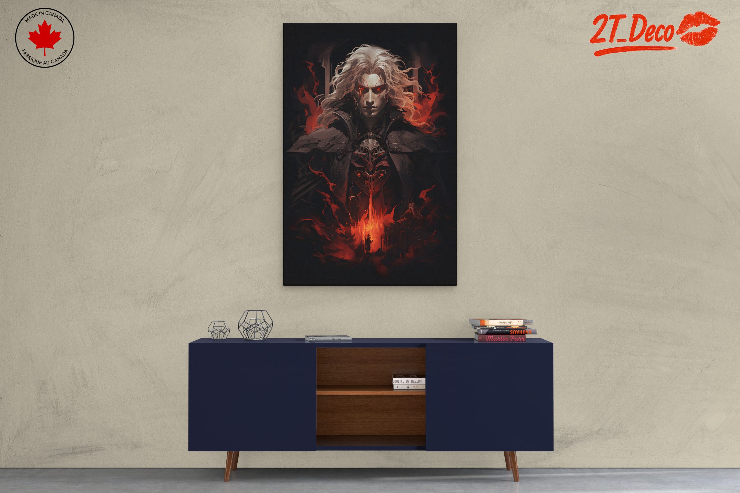Dramatic Character with Fiery Background - Image 3