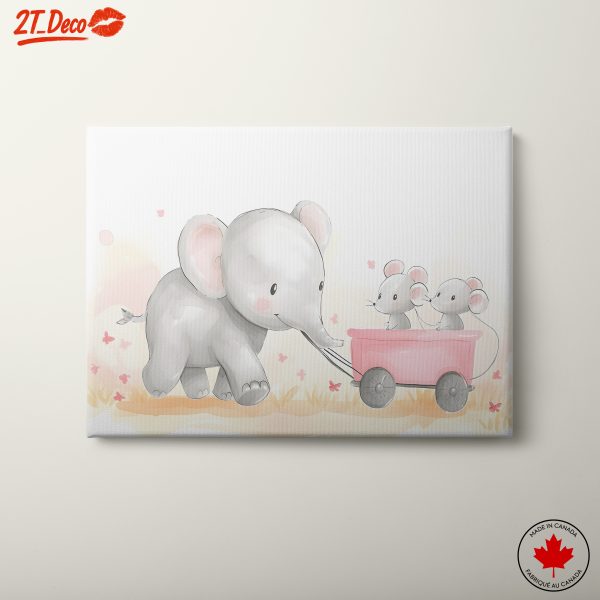 Playful Elephant and Mice Artwork
