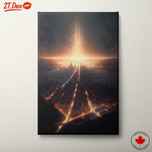 Futuristic Cityscape Artwork with Vibrant Lighting