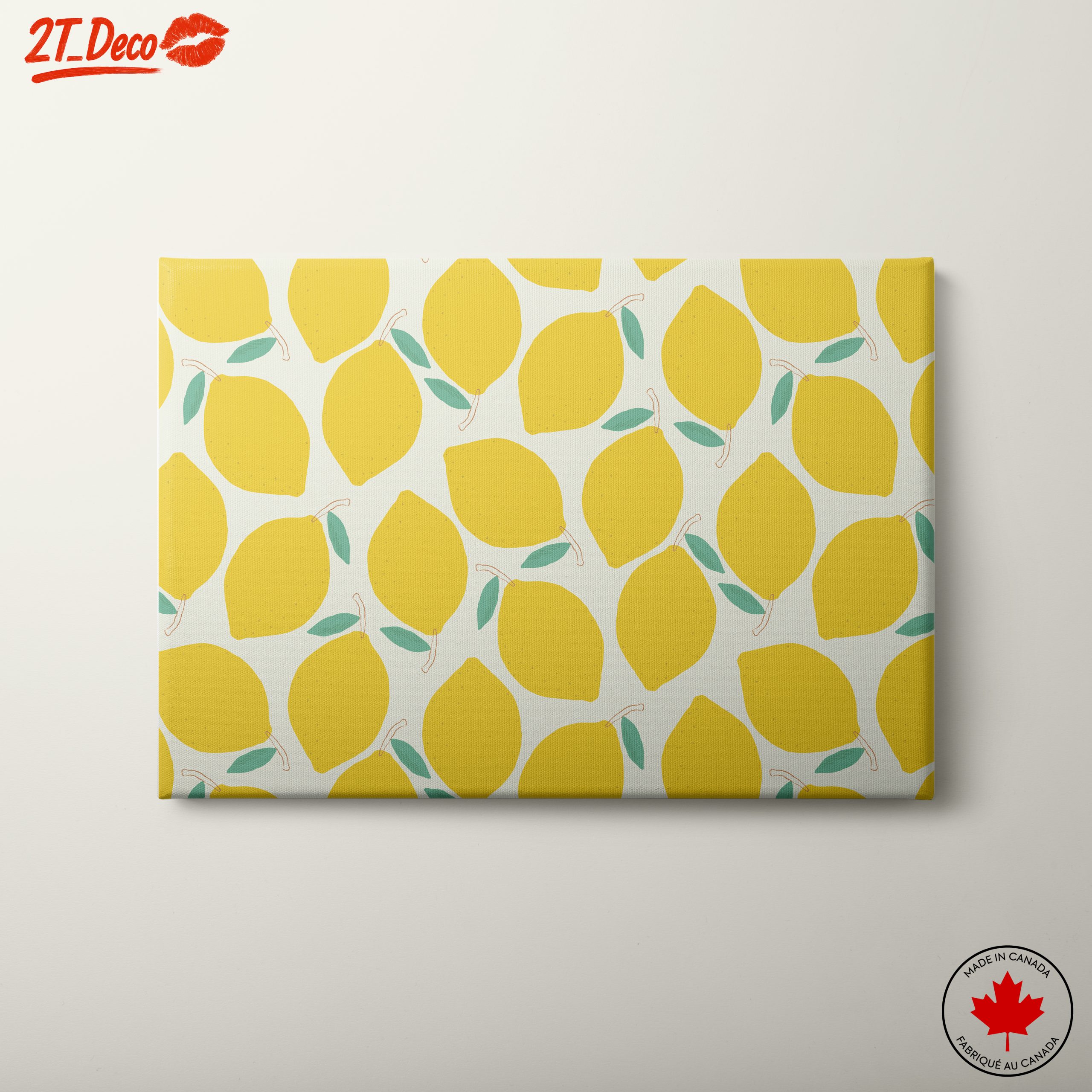 Bright Lemon Pattern Art for Kitchen Decor