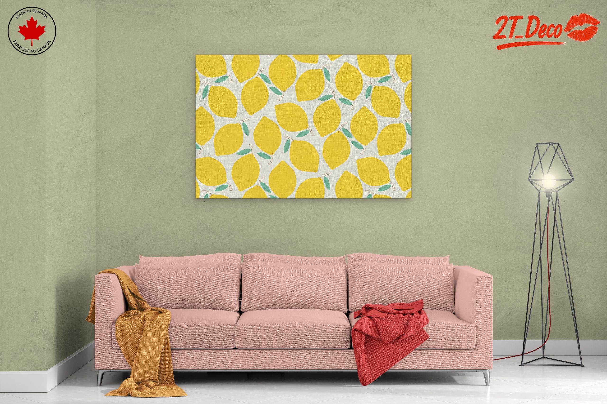 Bright Lemon Pattern Art for Kitchen Decor - Image 2