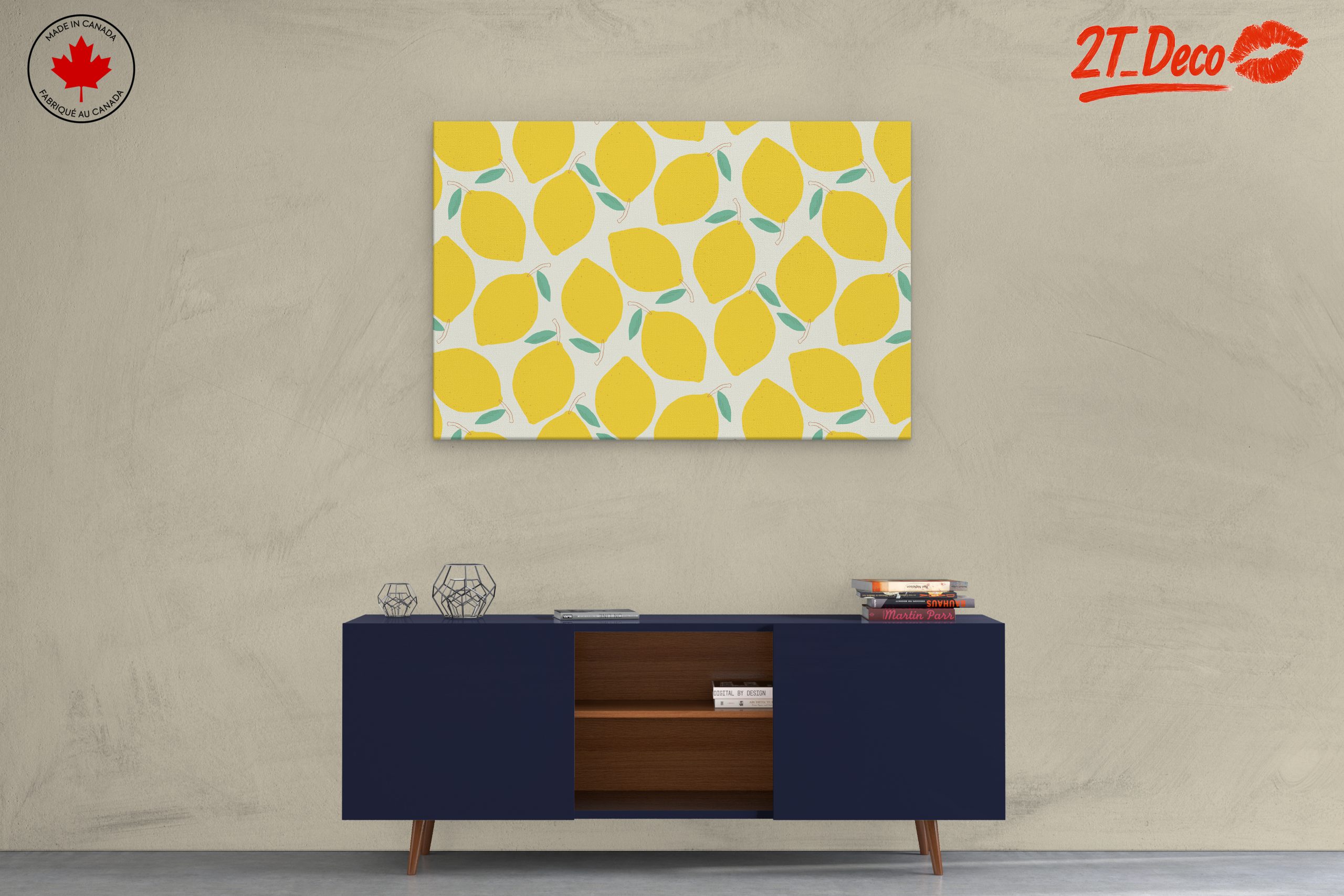 Bright Lemon Pattern Art for Kitchen Decor - Image 3