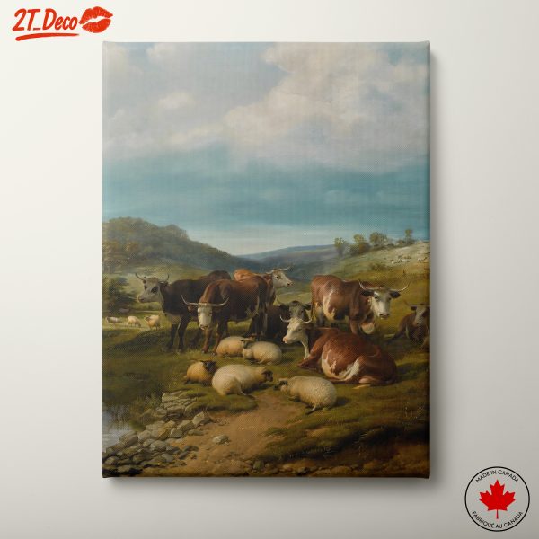 Serene Farm Animals in a Pastoral Landscape