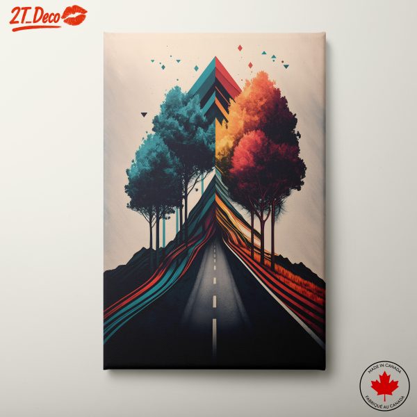 Vibrant Abstract Landscape with Colorful Trees