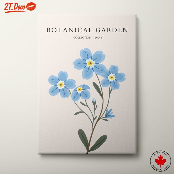 Blue Floral Botanical Garden Art Design