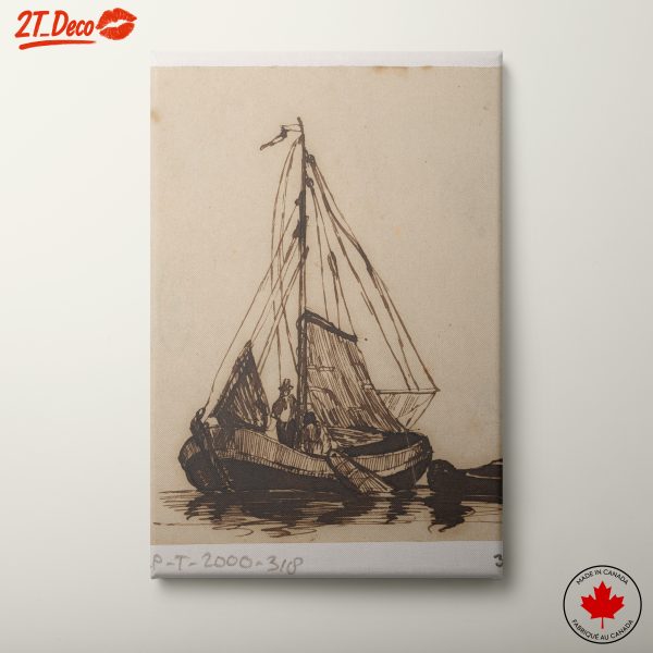 Abstract Marine Scene with Sailboat