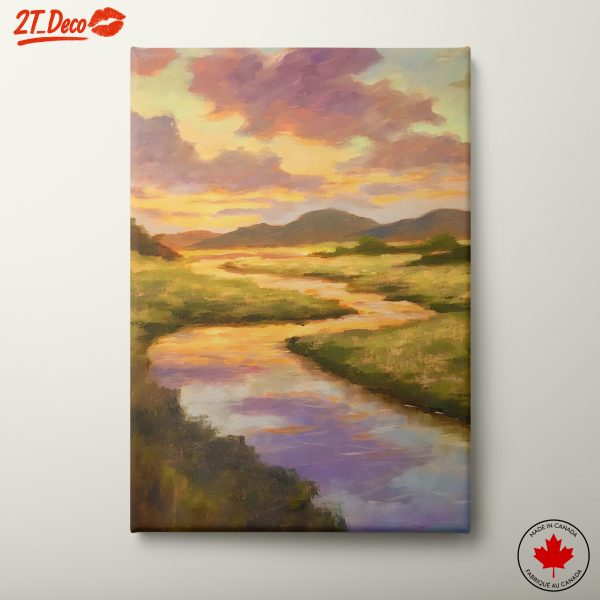 Vibrant Abstract Landscape at Sunset