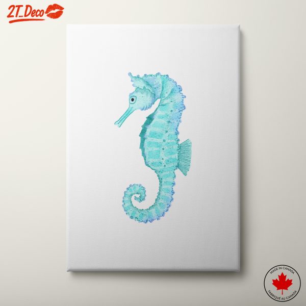 Watercolor Seahorse Art for Nautical Décor