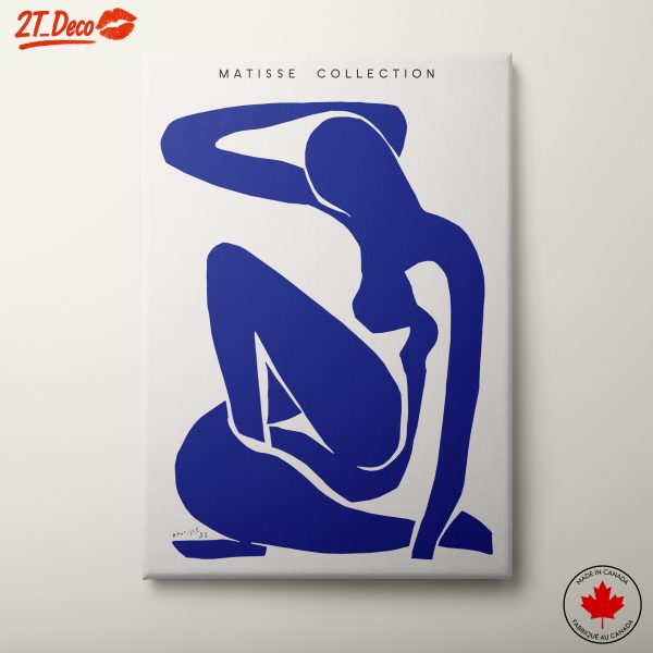 Bold Blue Silhouette Figure Art