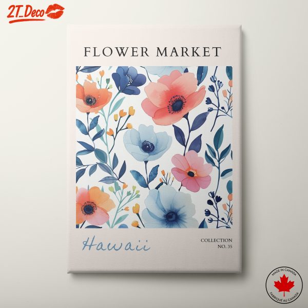 Colorful Botanical Flower Market Art
