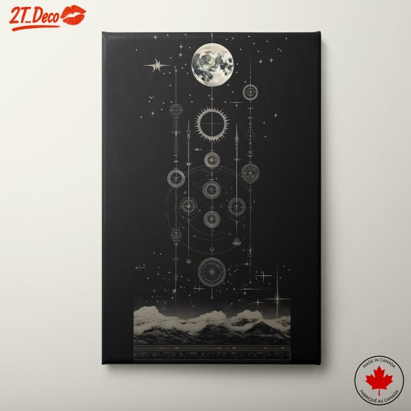 Celestial Moon and Star Abstract Art