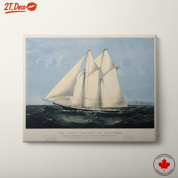 The Yacht Sappho of New York Sailing at Sea