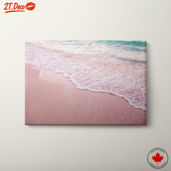 Gentle Waves on Pink Sand Beach
