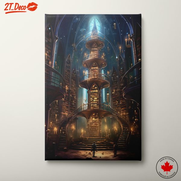 Enchanted Library in a Fantasy World