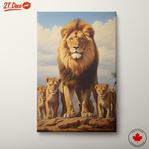 Majestic Lion and Cubs Artwork