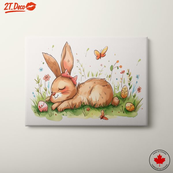 Sweet Cartoon Bunny in a Flower Meadow