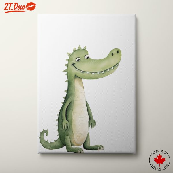 Playful Cartoon Crocodile Character Art