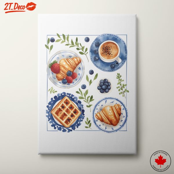 Stylized Blueberry Breakfast Art