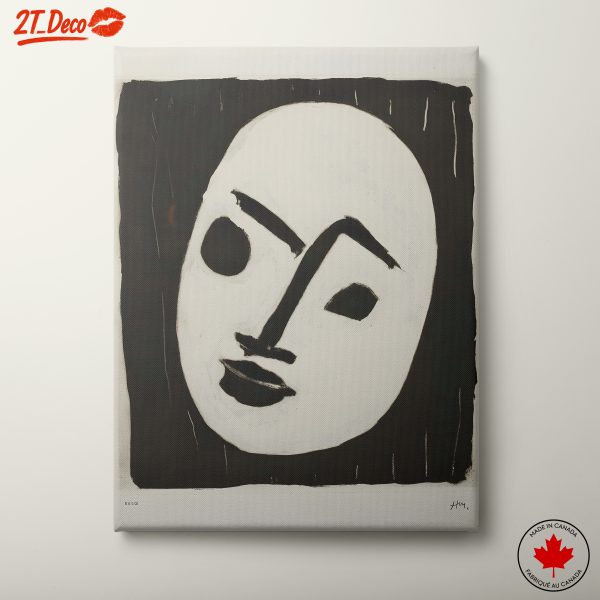 Stylized Black and White Face Artwork