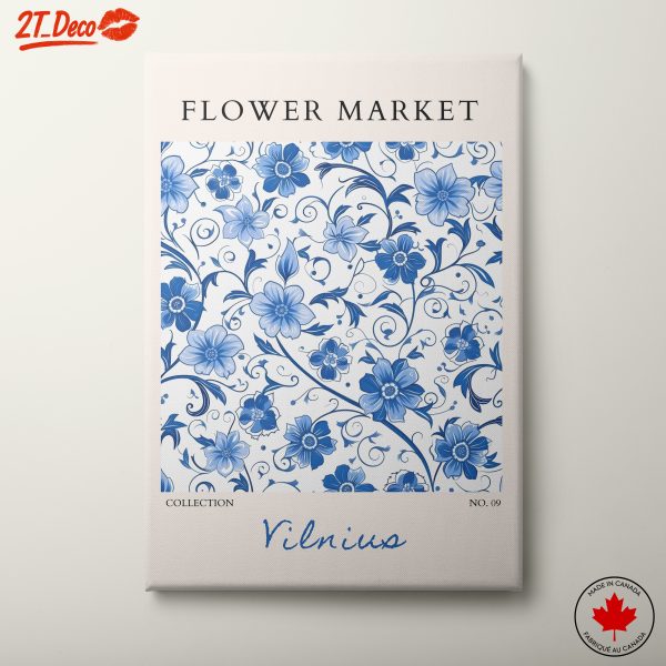 Blue Floral Pattern Inspired by Flower Market