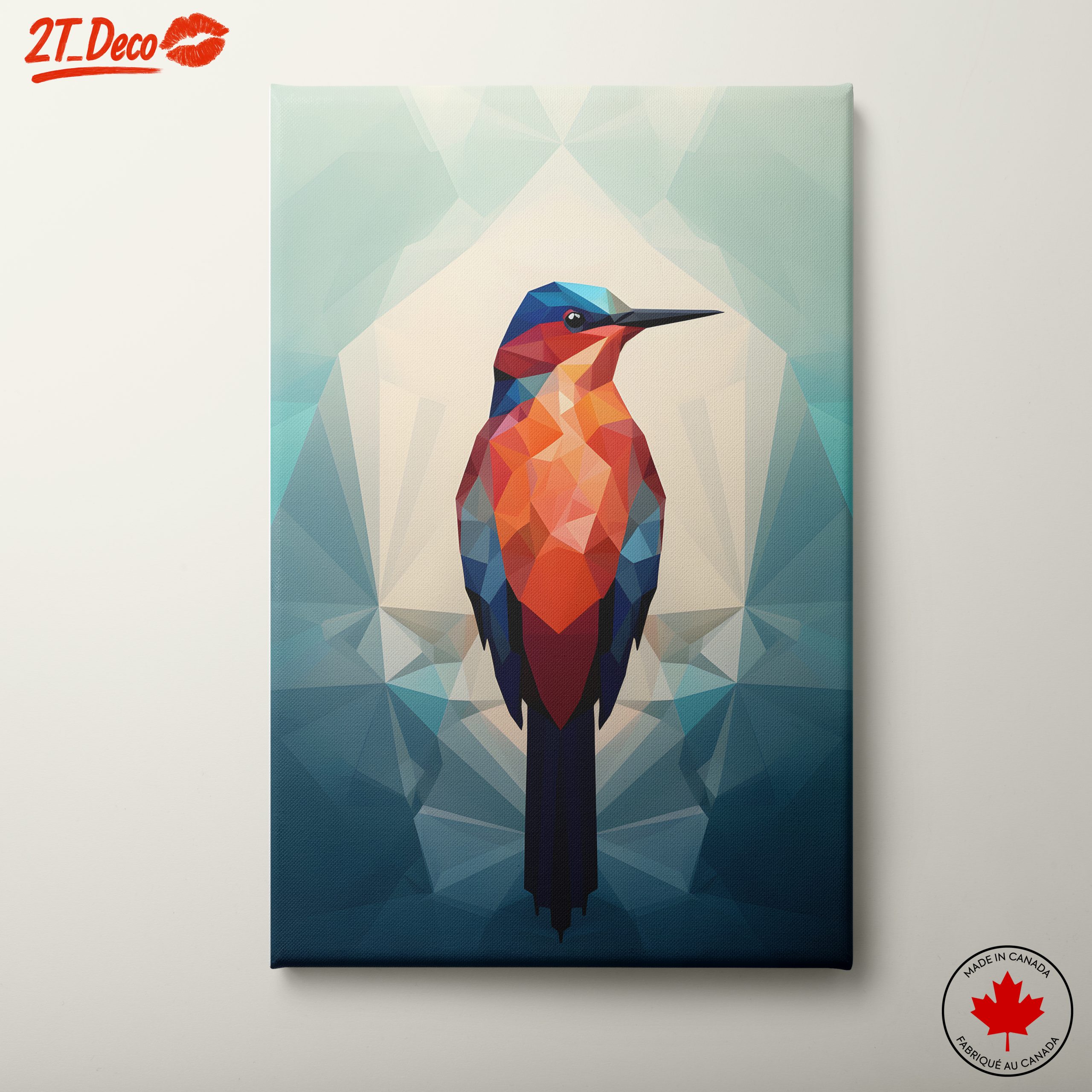 Colorful Geometric Bird Art