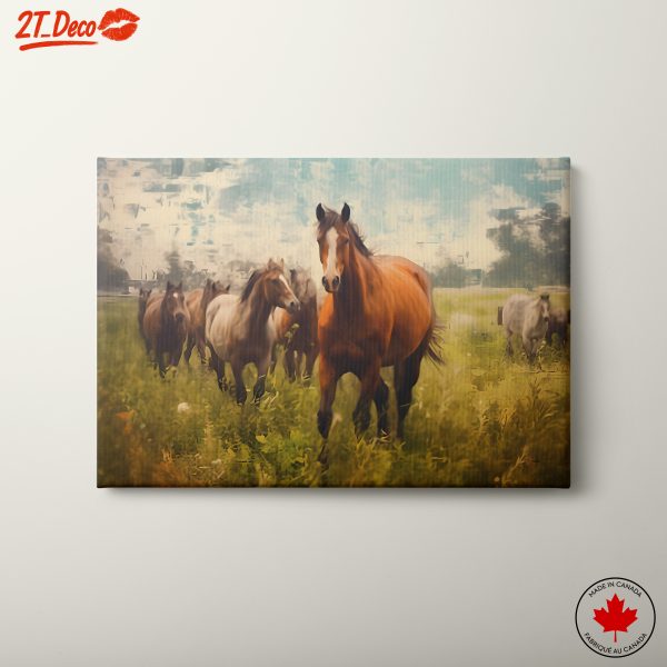 Majestic Horses Running Through a Field