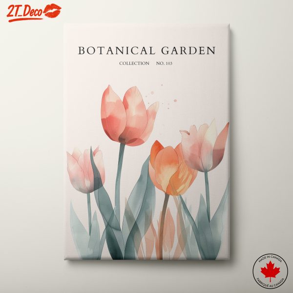 Delicate Botanical Garden Art with Tulips