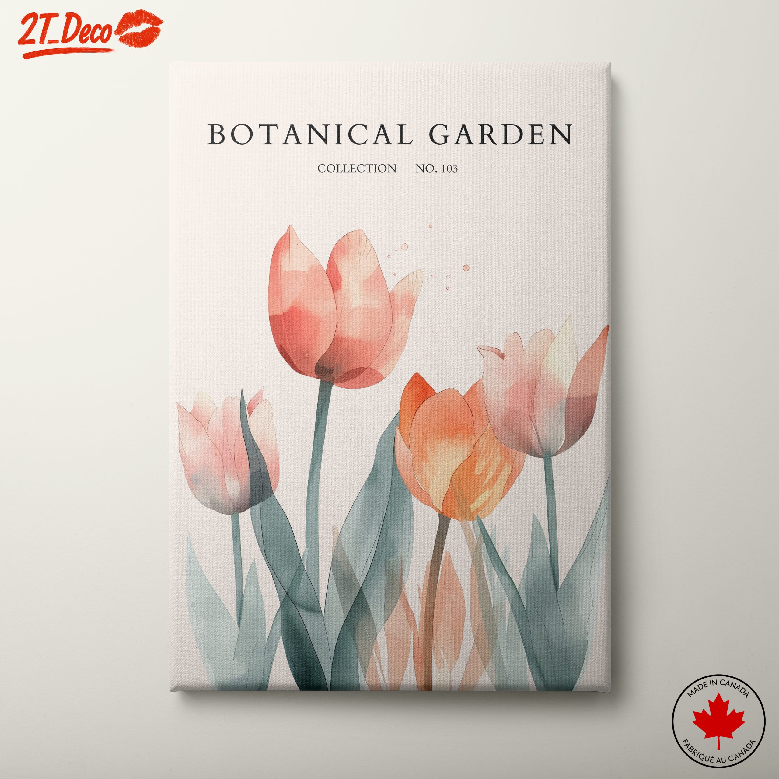 Delicate Botanical Garden Art with Tulips