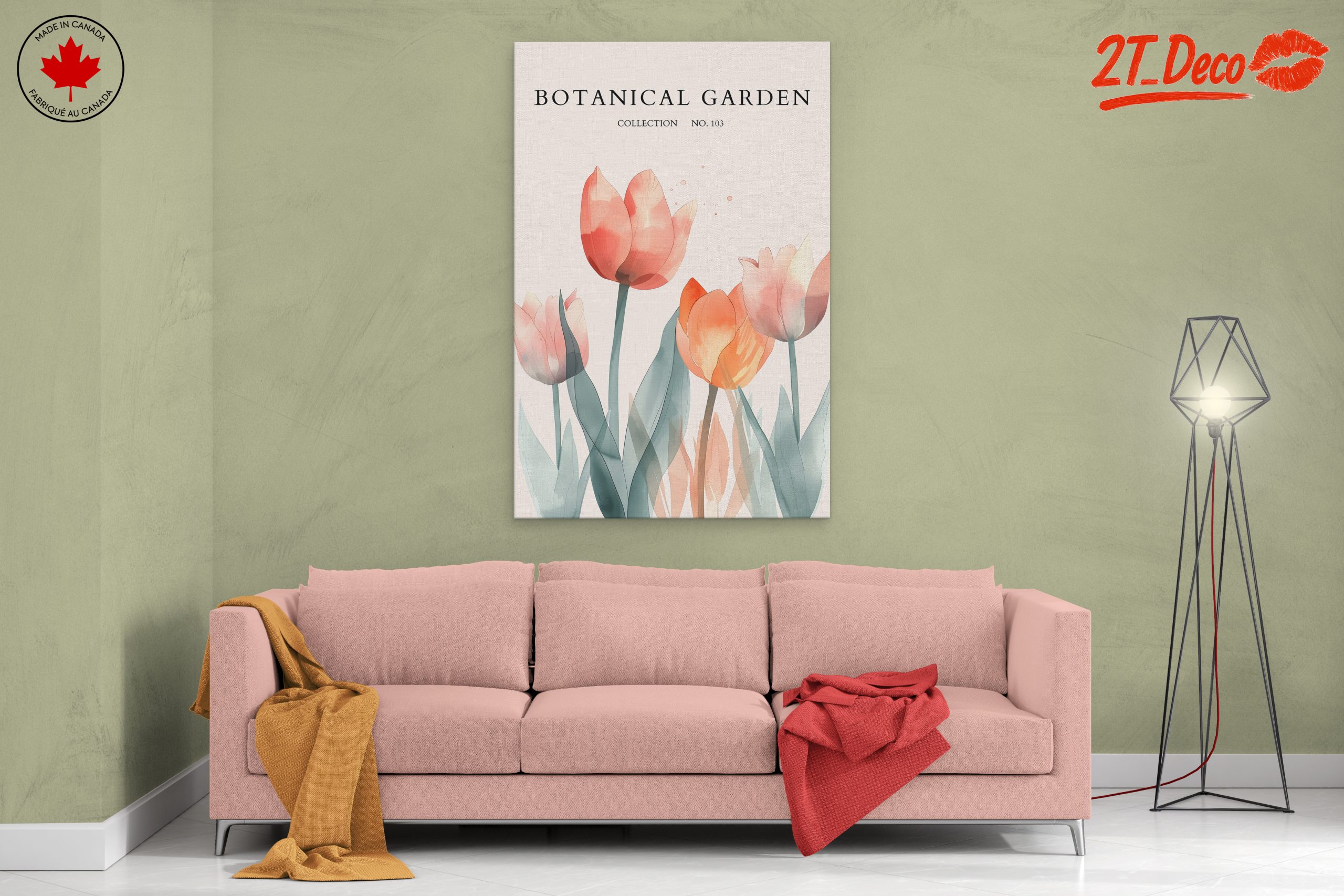 Delicate Botanical Garden Art with Tulips - Image 2