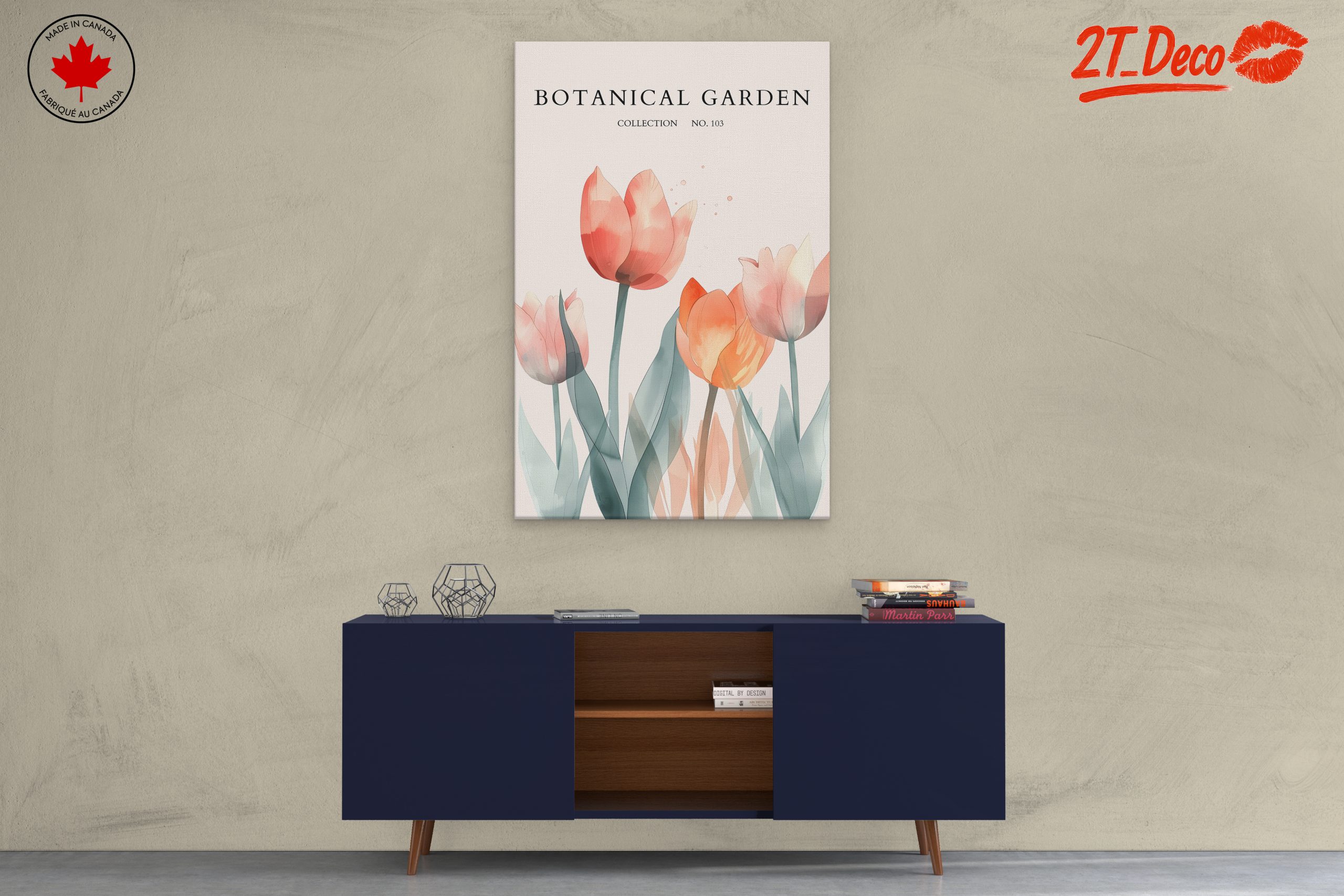 Delicate Botanical Garden Art with Tulips - Image 3
