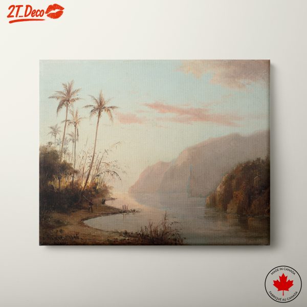 Peaceful River and Palm Trees Landscape