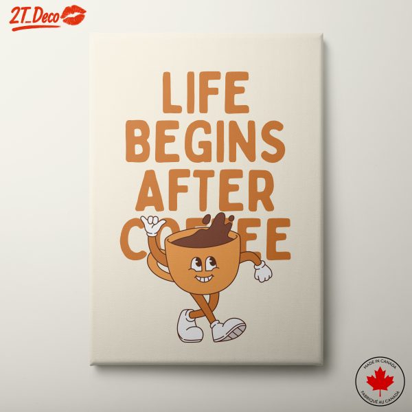 Life Begins After Coffee Cute Illustration